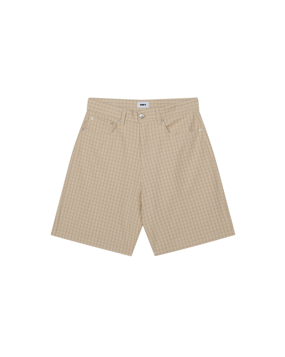 PLAID BAGGY DENIM SHORT