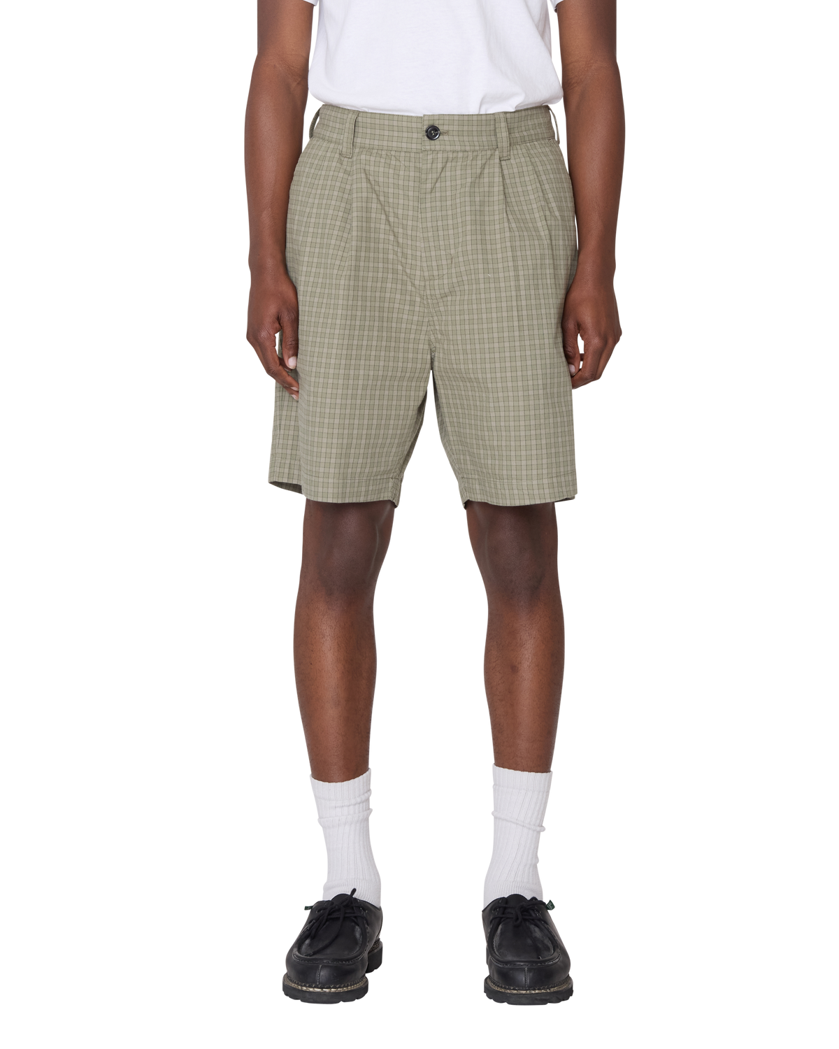 COEN PLEATED PLAID SHORT - BIRCH MULTI