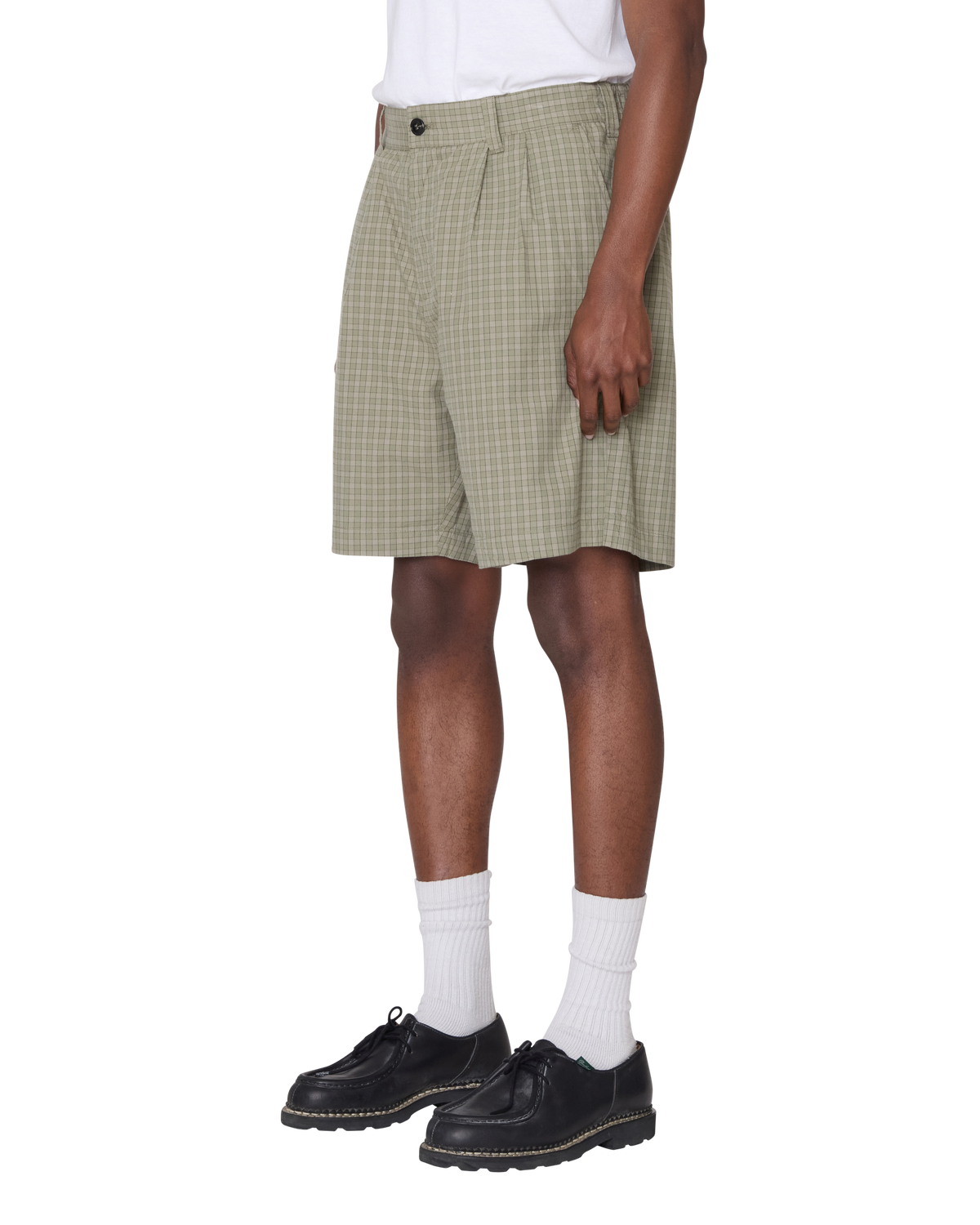 COEN PLEATED PLAID SHORT - BIRCH MULTI