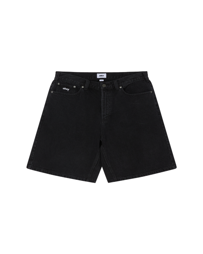 BIGWIG BAGGY DENIM SHORT - WASHED BLACK