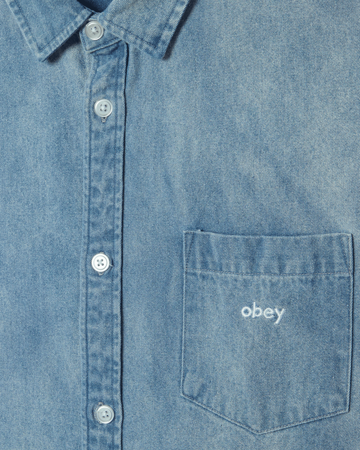 OWENS DENIM SS SHIRT - BLEACHED INDIGO
