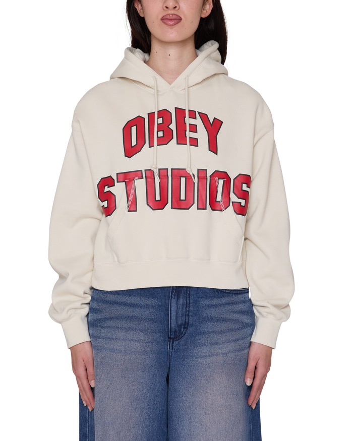 OBEY STUDIOS COLLEGIATE PULLOVER - SILVER BIRCH