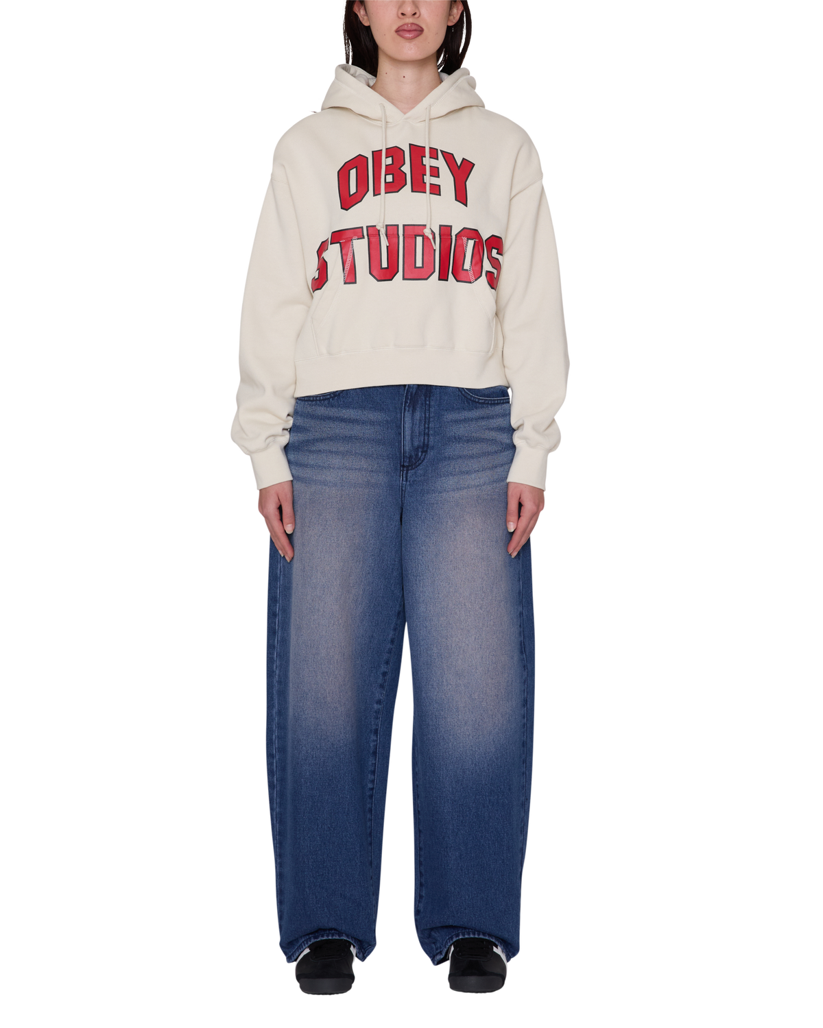 OBEY STUDIOS COLLEGIATE PULLOVER - SILVER BIRCH