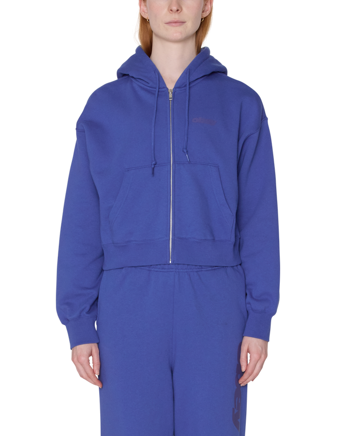 LEAGUE CROPPED ZIP HOOD - BLUE