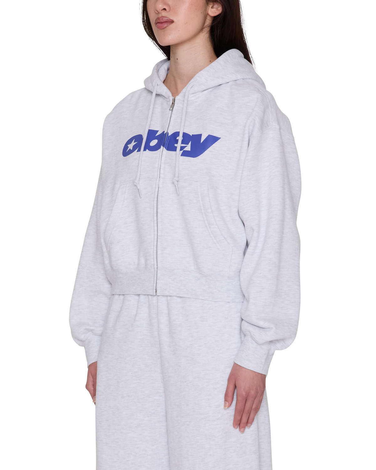 SPEED STAR ZIP UP HOOD - ASH HEATHER GREY