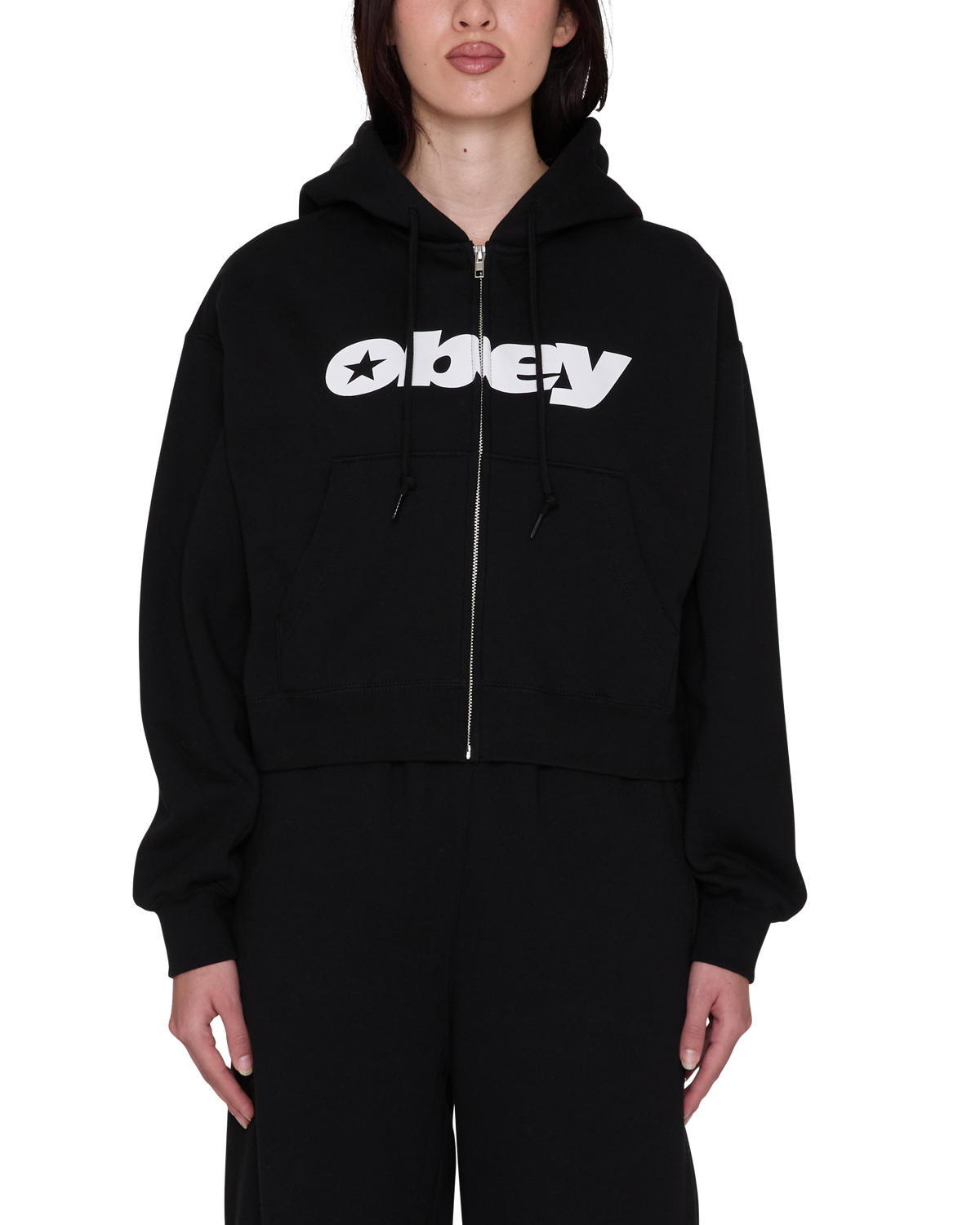 SPEED STAR ZIP UP HOOD - BLACK