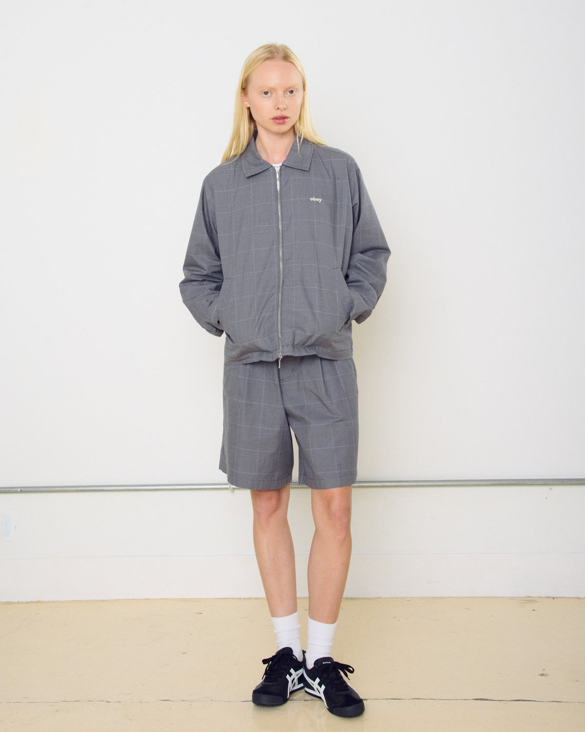 OLIVIA PLAID JACKET - GREY SKIES MULTI