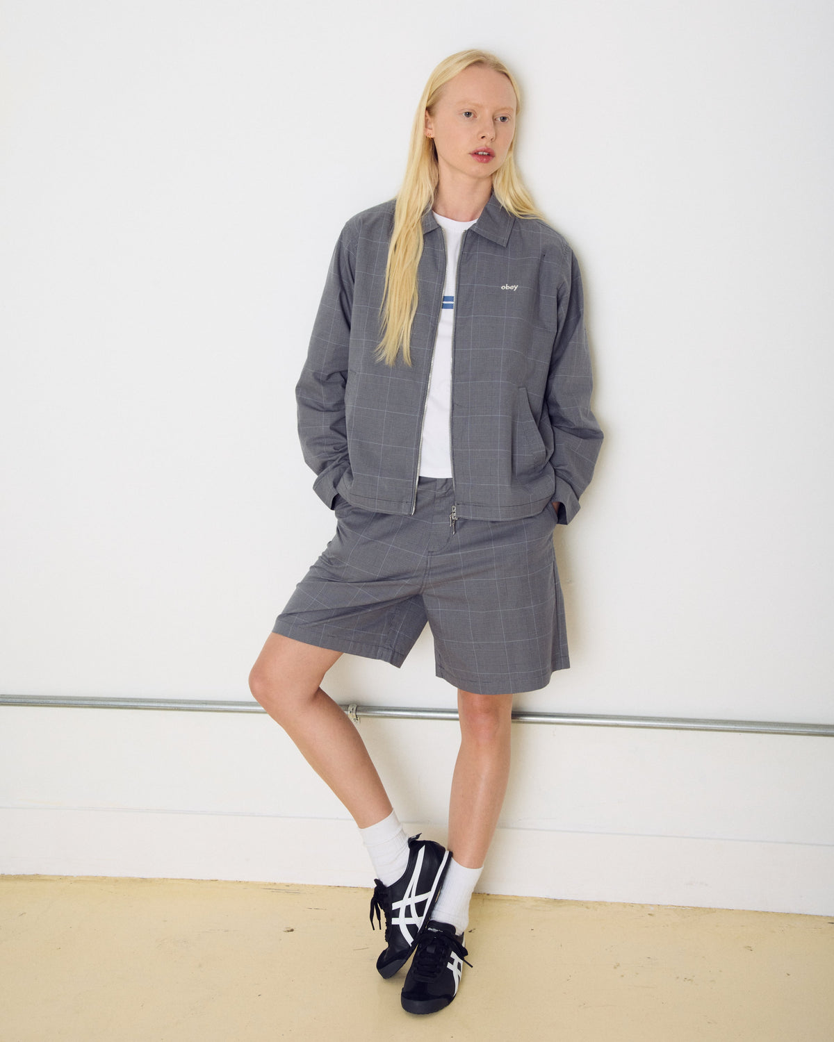 OLIVIA PLAID JACKET - GREY SKIES MULTI