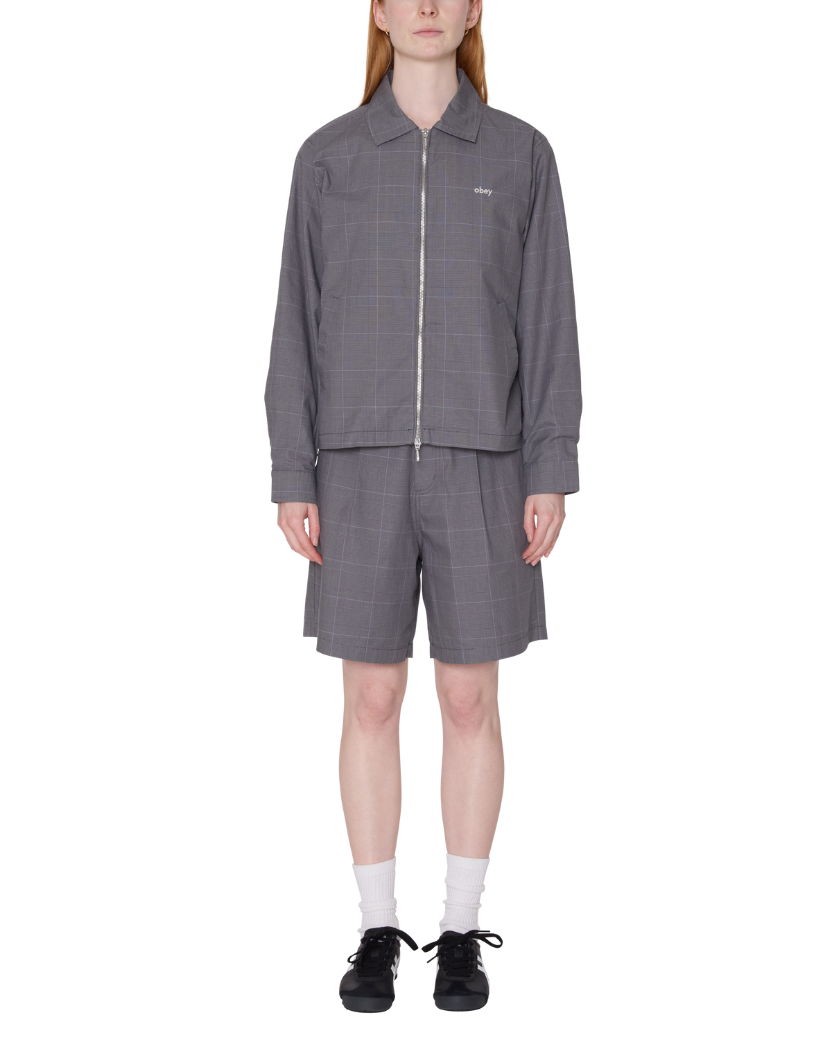 OLIVIA PLAID JACKET - GREY SKIES MULTI