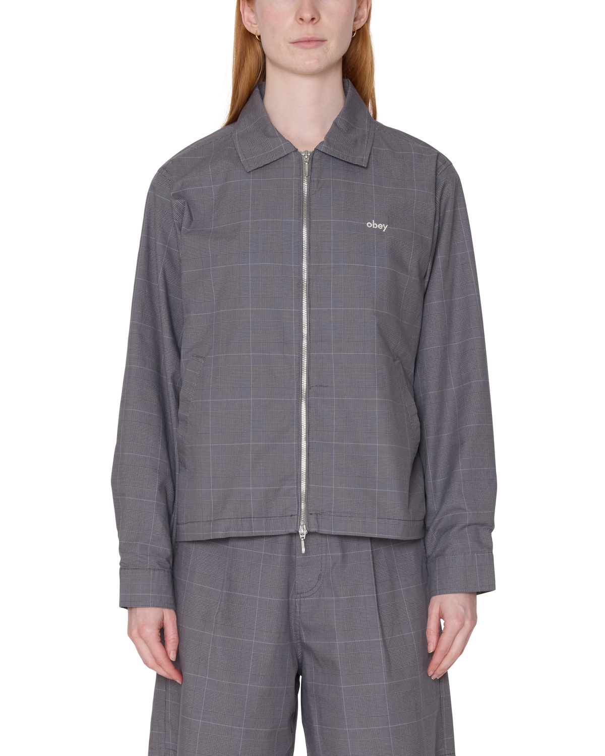 OLIVIA PLAID JACKET - GREY SKIES MULTI