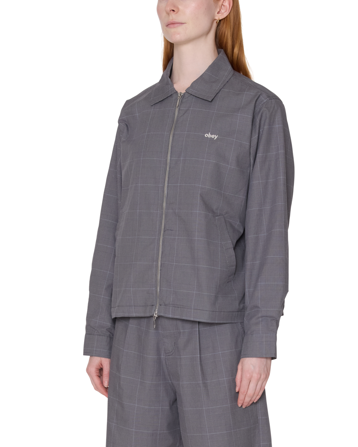 OLIVIA PLAID JACKET - GREY SKIES MULTI