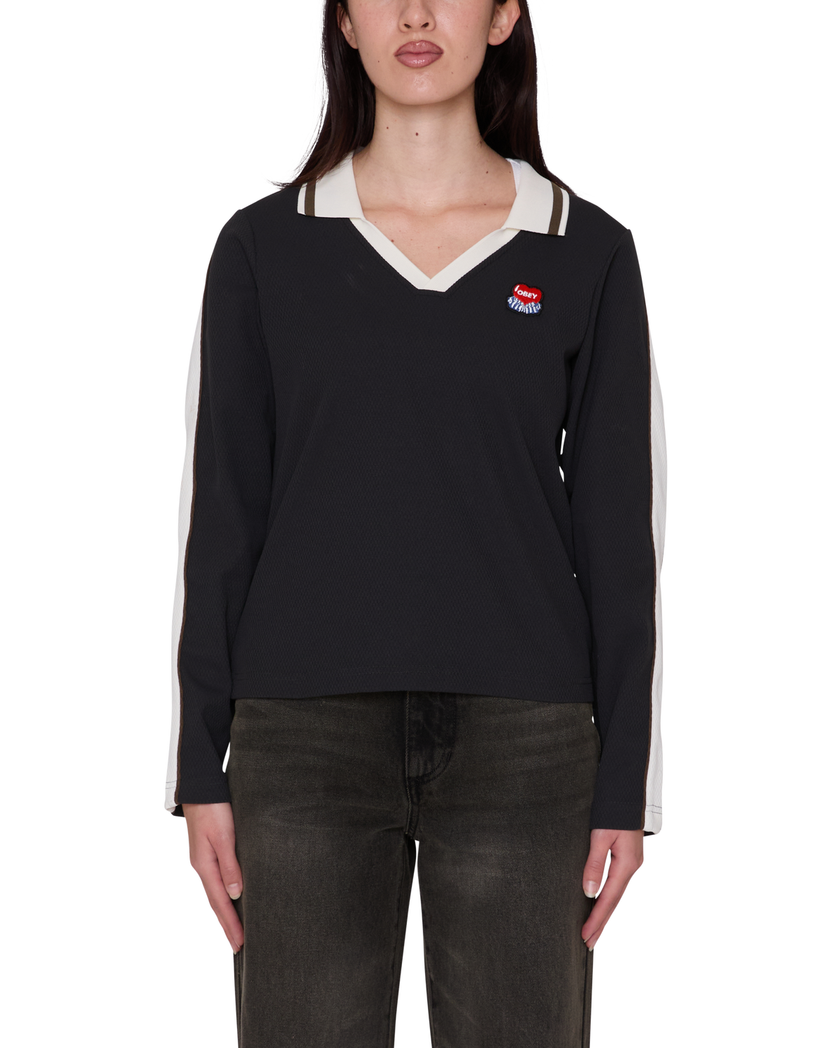 AREN LS POLO - BLACK MULTI