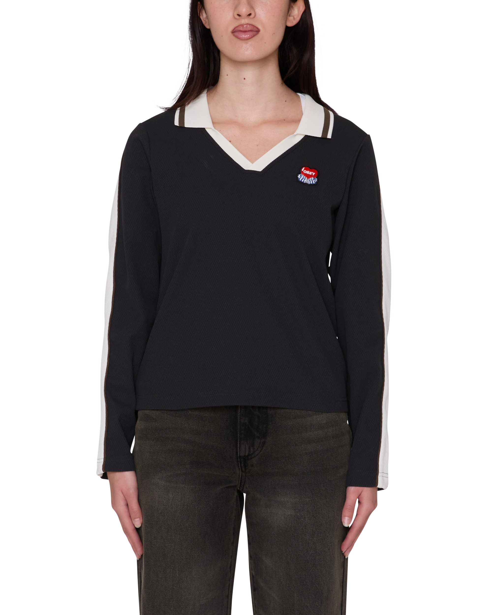 AREN LS POLO - BLACK MULTI