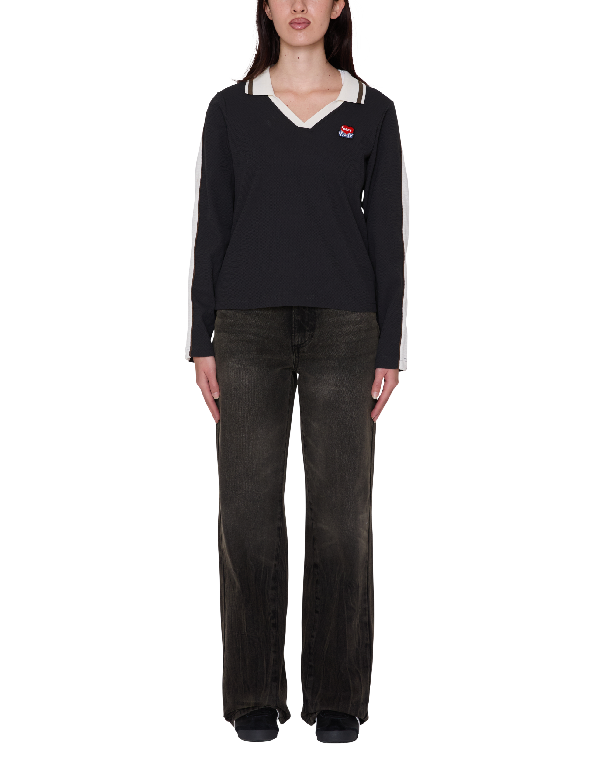 AREN LS POLO - BLACK MULTI