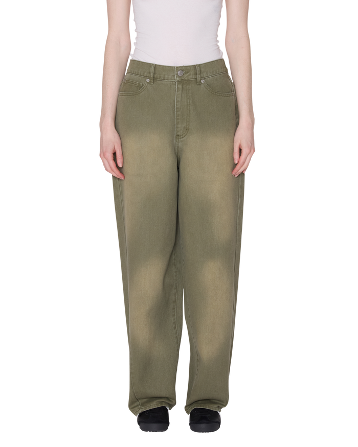 LEAH III BAGGY DENIM BLUR WASH - GREY BLUR WASH