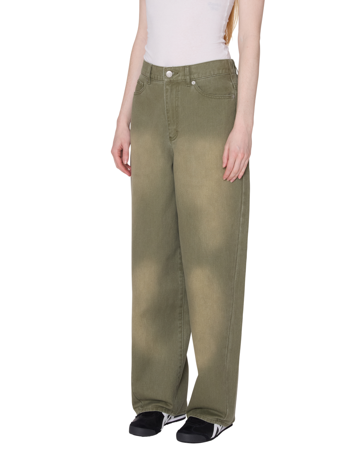 LEAH III BAGGY DENIM BLUR WASH - GREY BLUR WASH