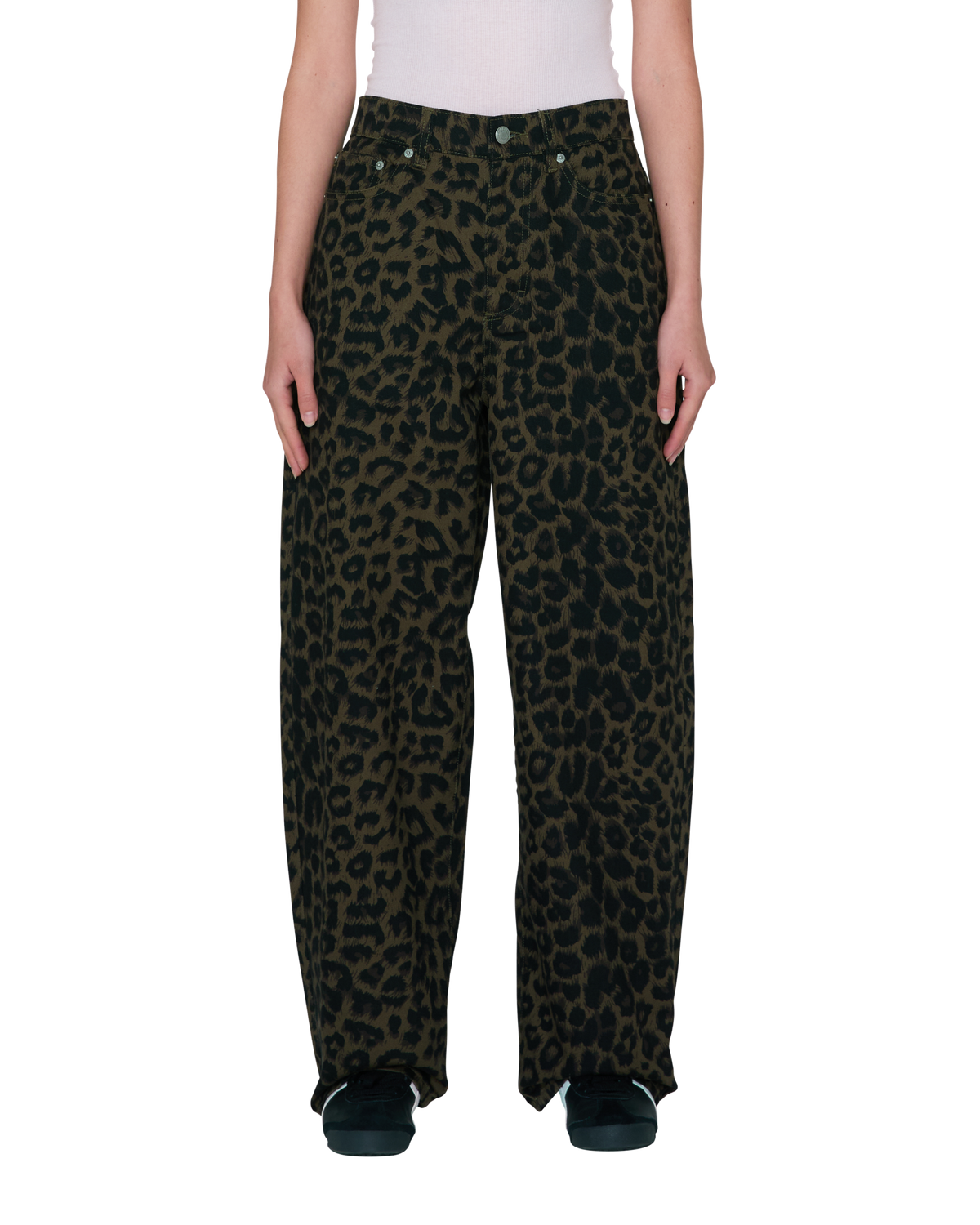 ALLYSA 5 POCKET DENIM - LEOPARD