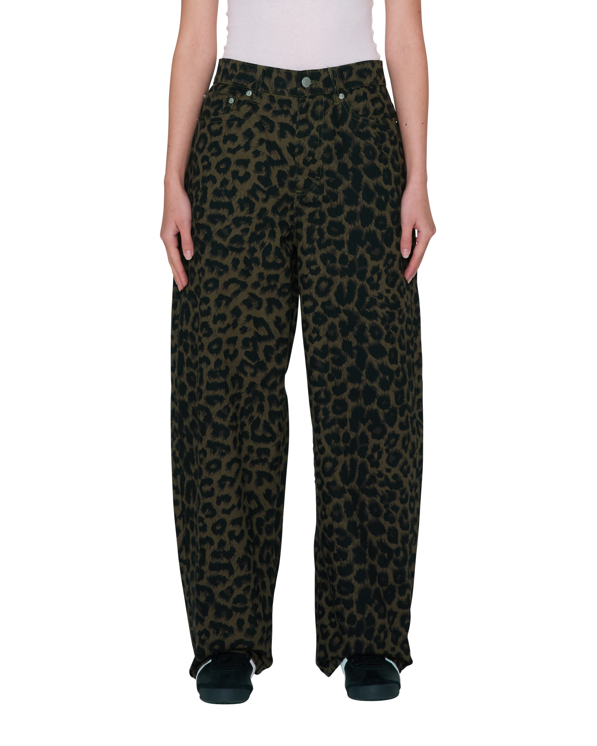 ALLYSA 5 POCKET DENIM - LEOPARD