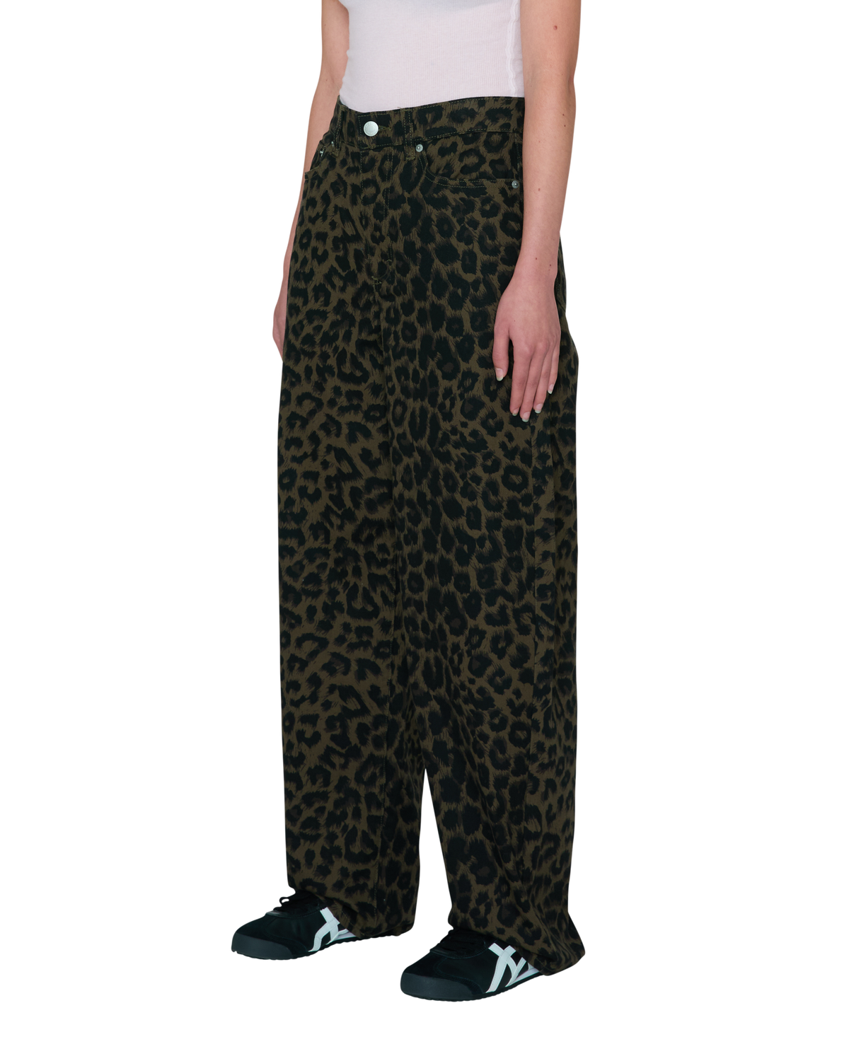 ALLYSA 5 POCKET DENIM - LEOPARD