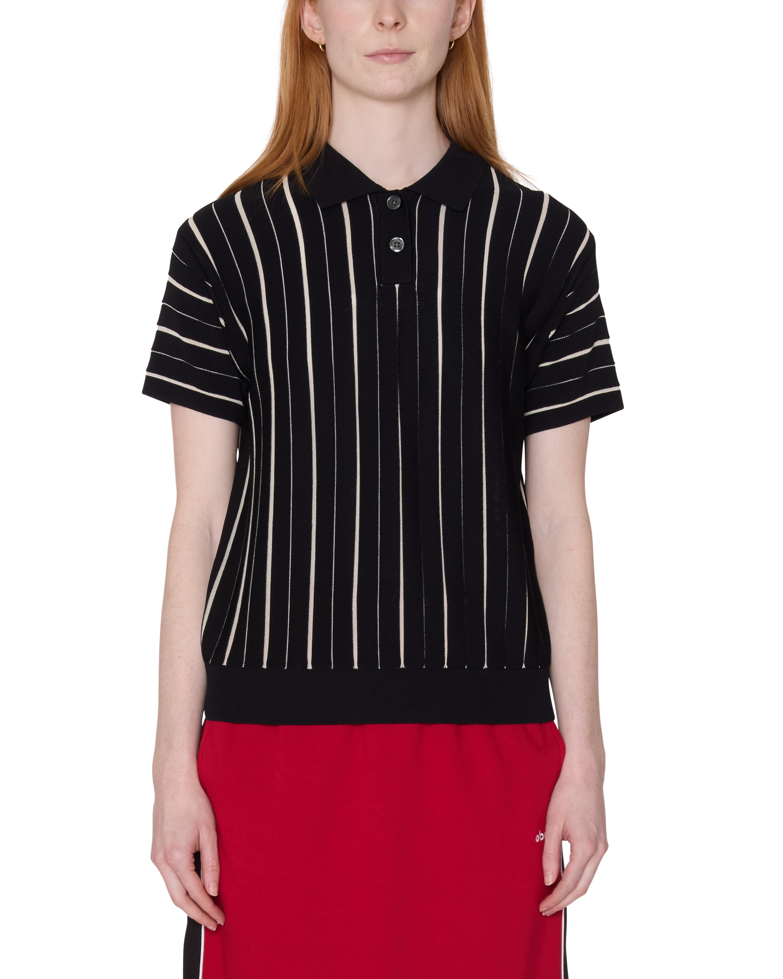 ARLO STRIPE POLO SWEATER - BLACK MULTI