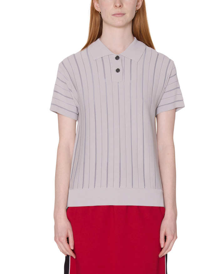 ARLO STRIPE POLO SWEATER - CLOUD MULTI