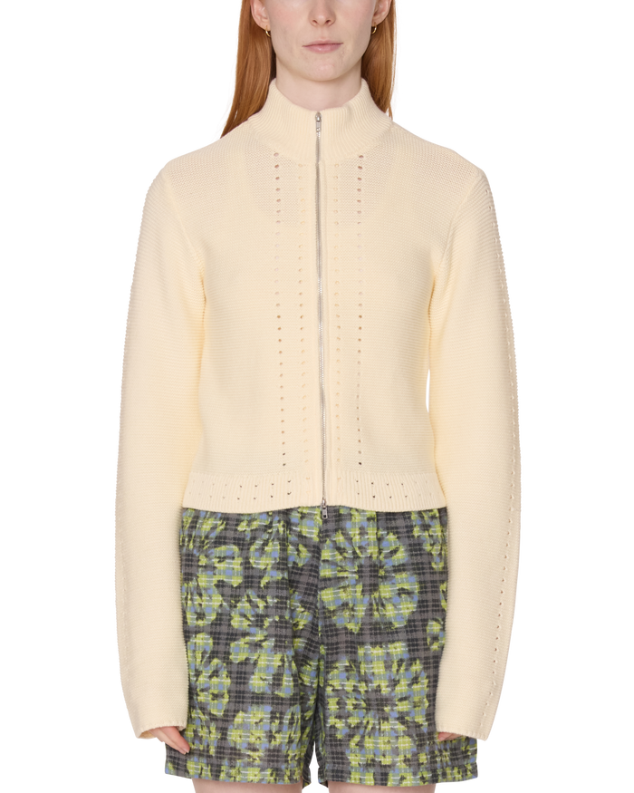 MEREDITH MOCK ZIP SWEATER - BONE