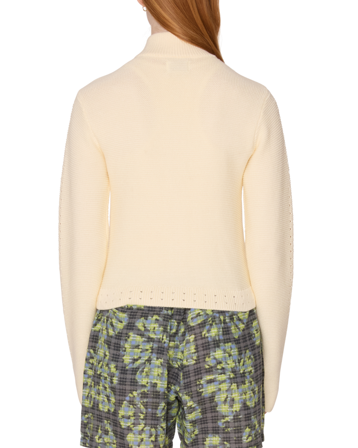 MEREDITH MOCK ZIP SWEATER - BONE