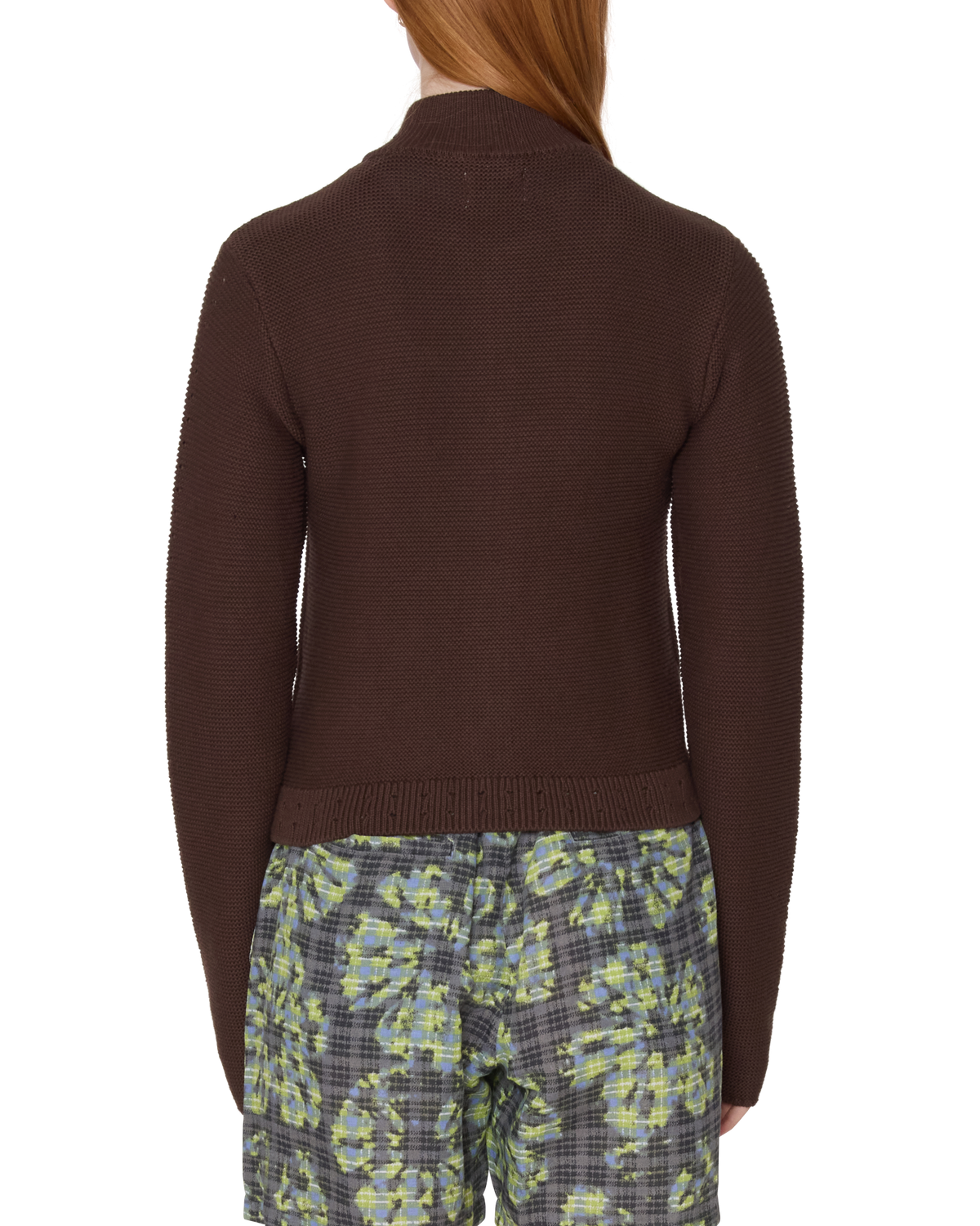 MEREDITH MOCK ZIP SWEATER - CHOCOLATE