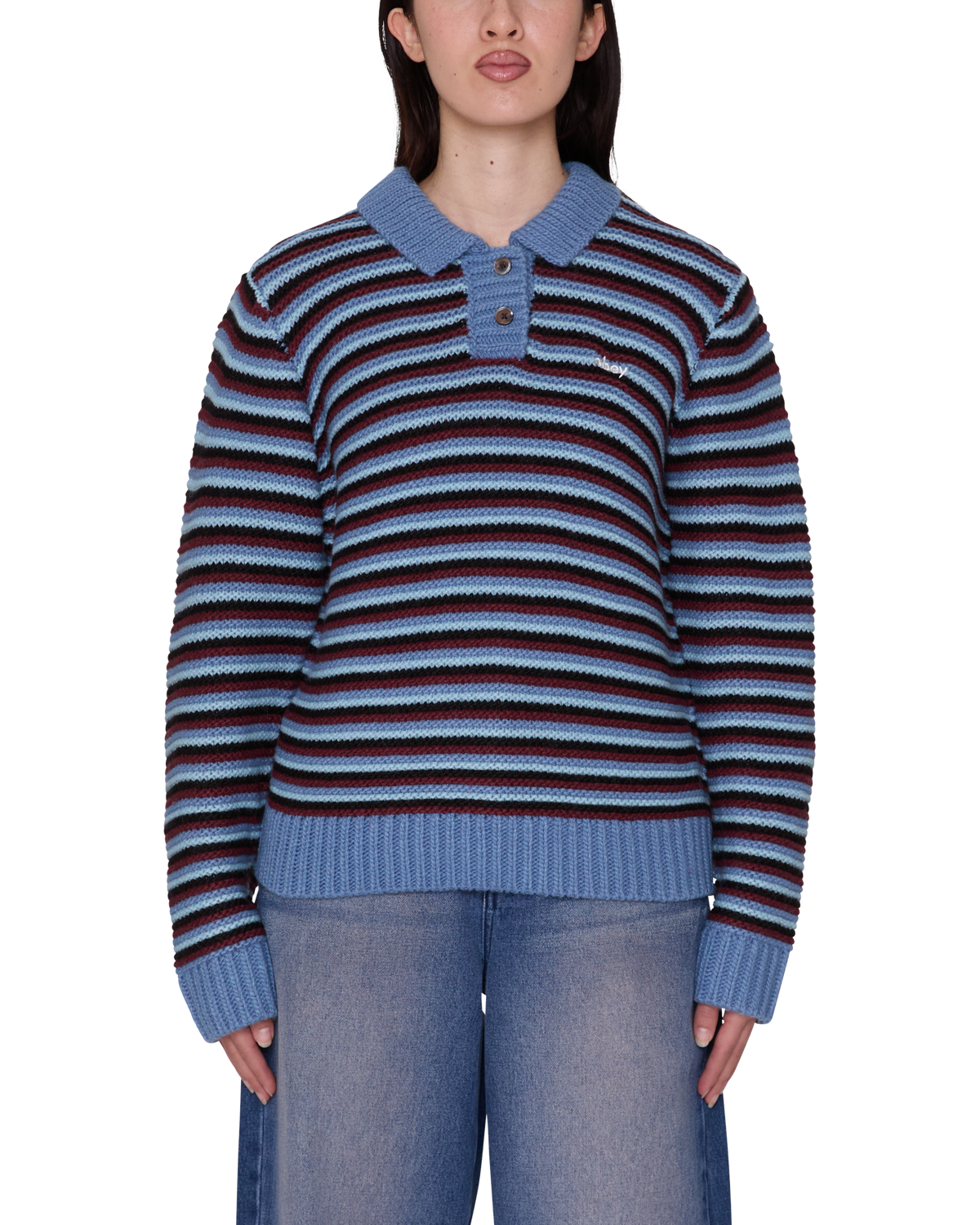 COLETTE POLO SWEATER - CORONET BLUE MULTI