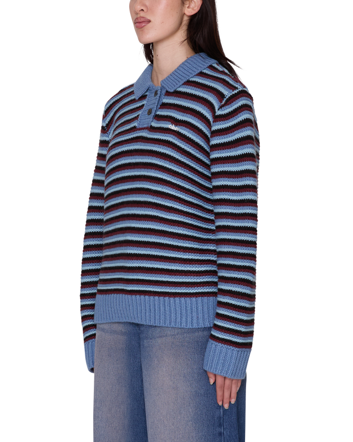 COLETTE POLO SWEATER - CORONET BLUE MULTI