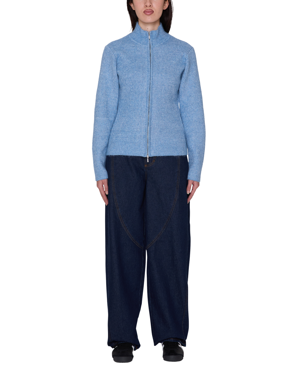 CIEL 2WAY ZIP CARDIGAN - CORONET BLUE