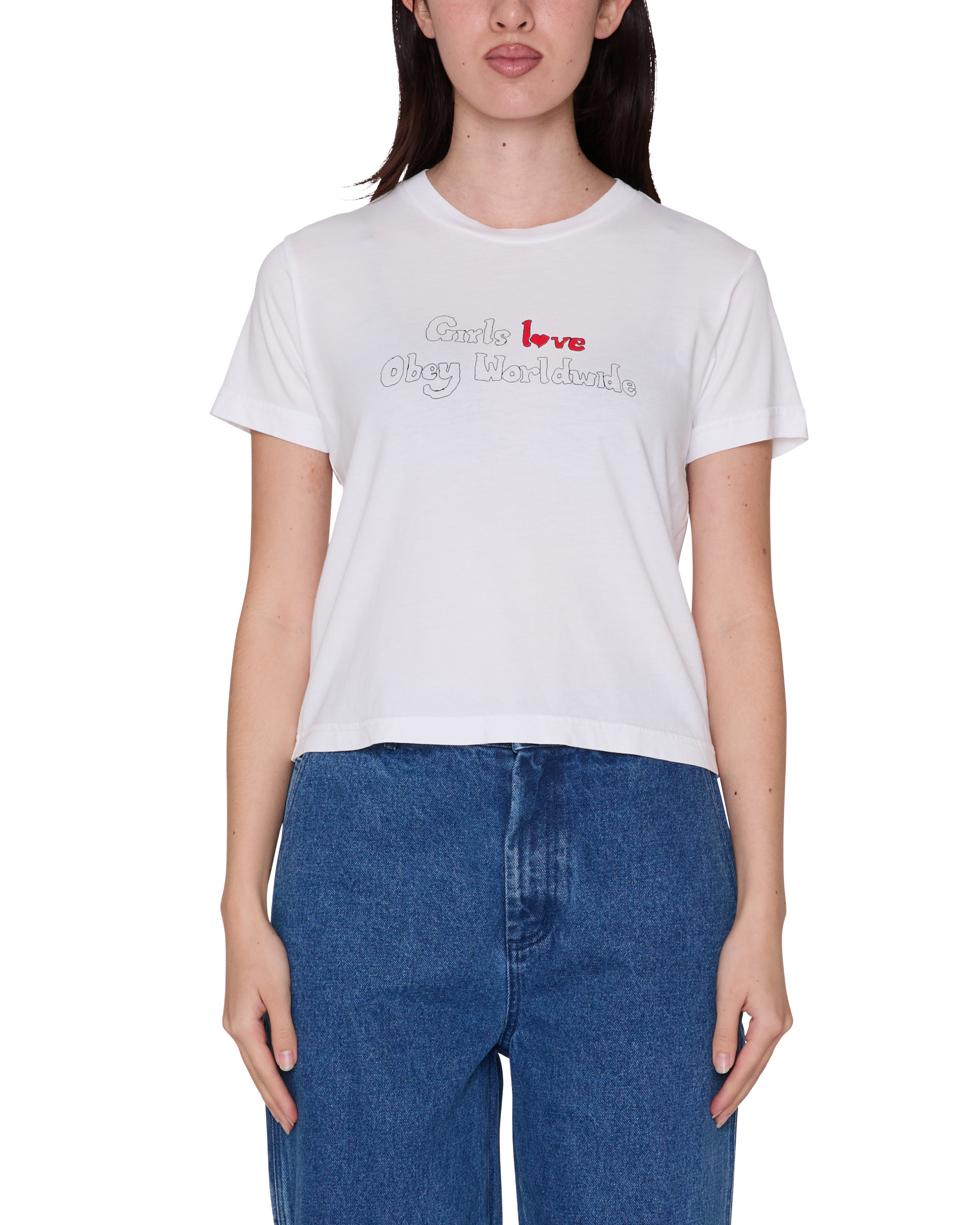 GIRLS LOVE OBEY! KAIA T-SHIRT - WHITE