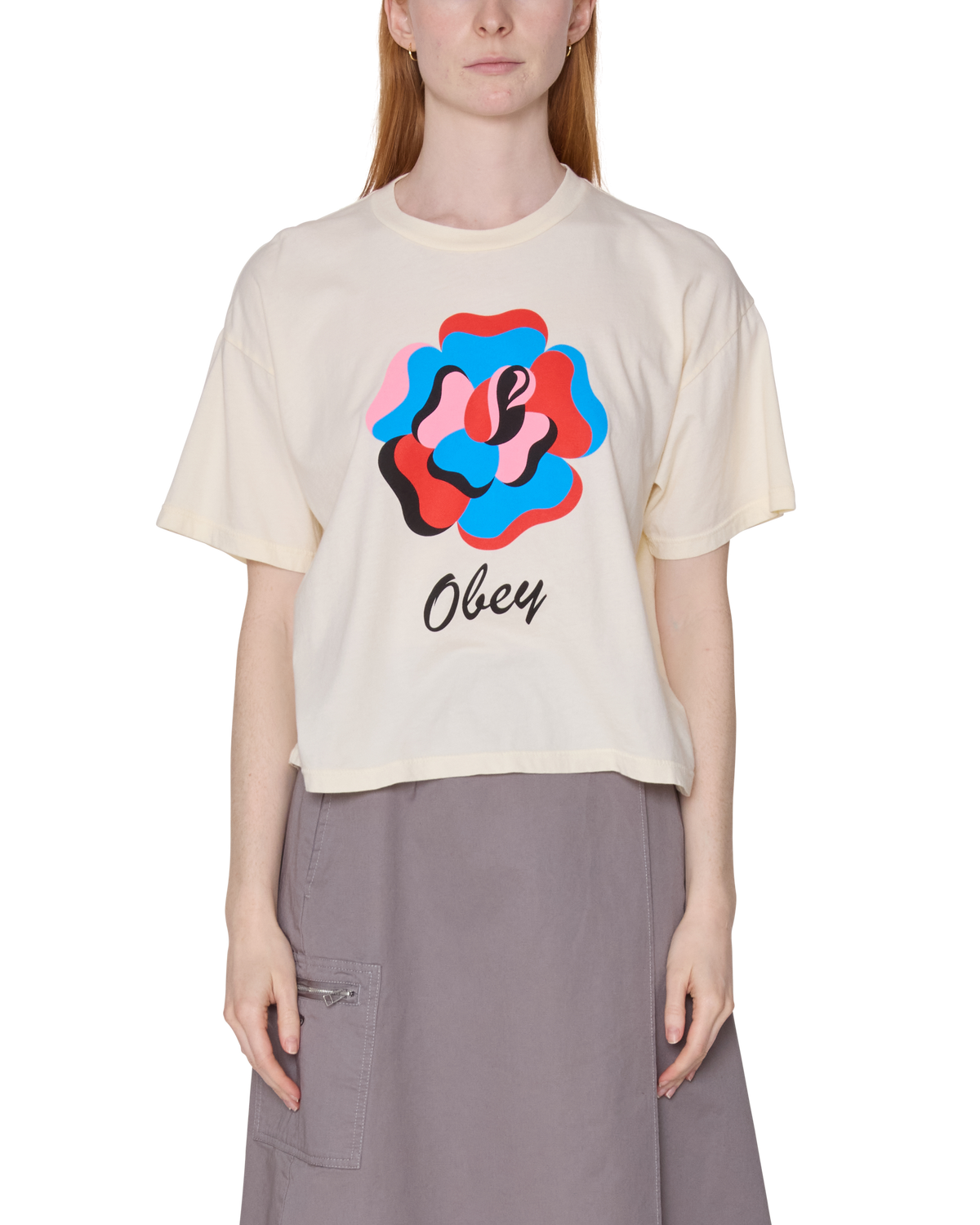 PAPER ROSE ROW T-SHIRT - UNBLEACHED