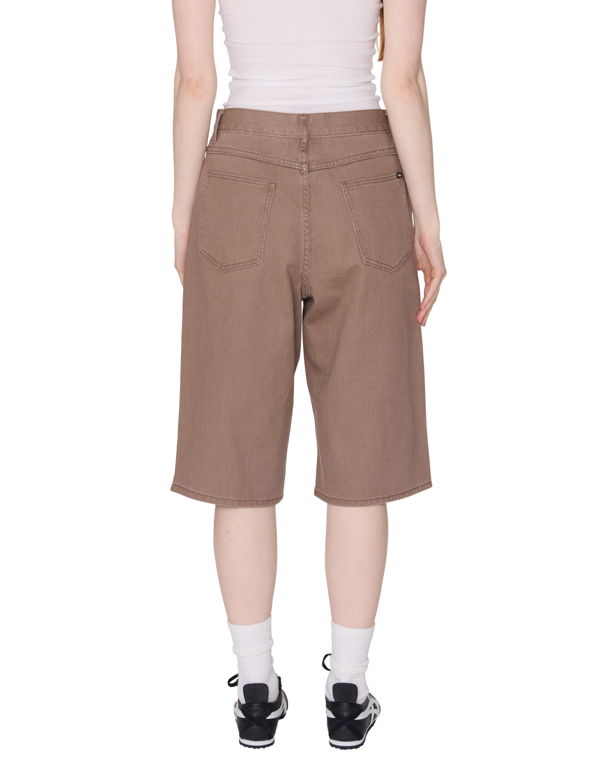 KARINA LONG DENIM SHORT - WALNUT