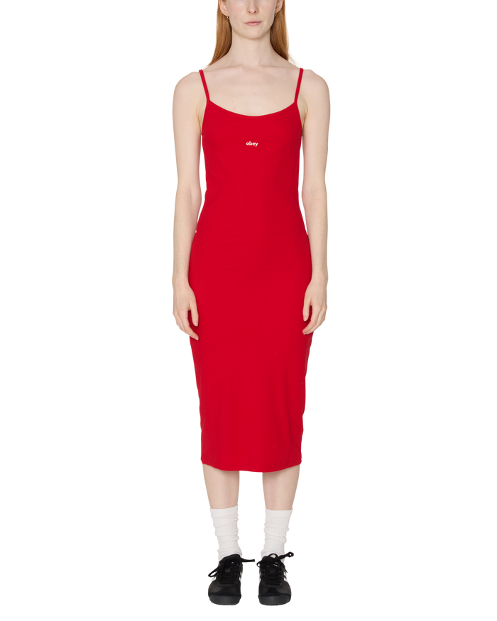 BIANCA LONG TANK DRESS - CHERRY