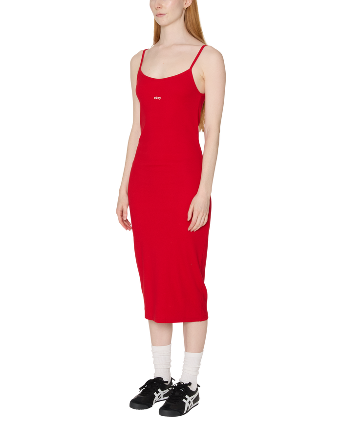 BIANCA LONG TANK DRESS - CHERRY