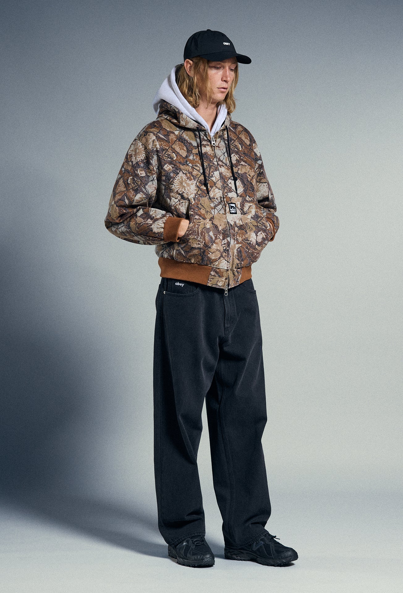 OBEY GLEN ZIP UP JACKET - FENCE CAMO MULTI