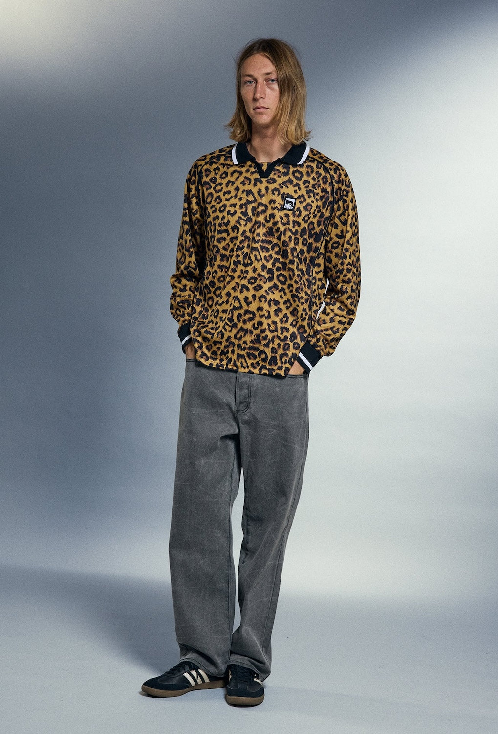 POLO COLLAR SPORTS SHIRT - LEOPARD MULTI