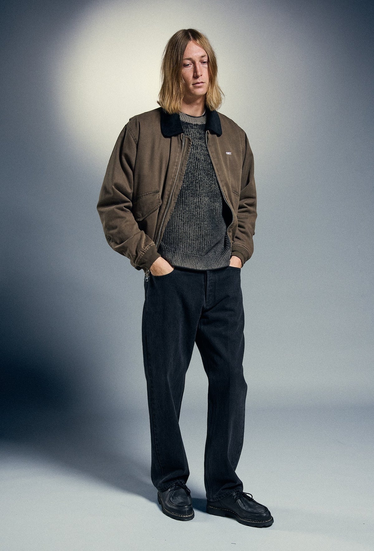 OBEY FADE WASH CWU JACKET - WREN FADED WASH