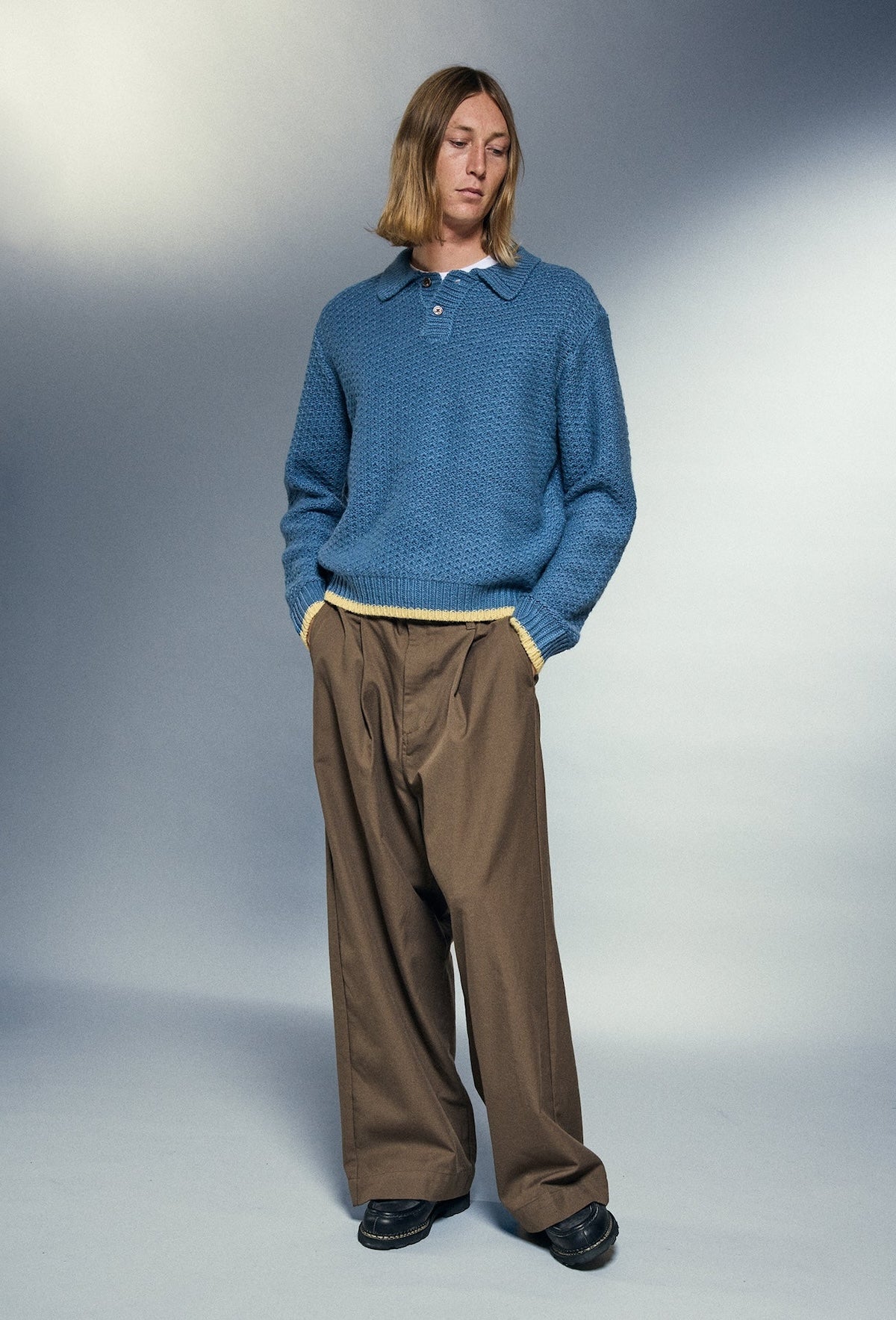 OBEY LORETO POLO SWEATER - CAPTAINS BLUE MULTI