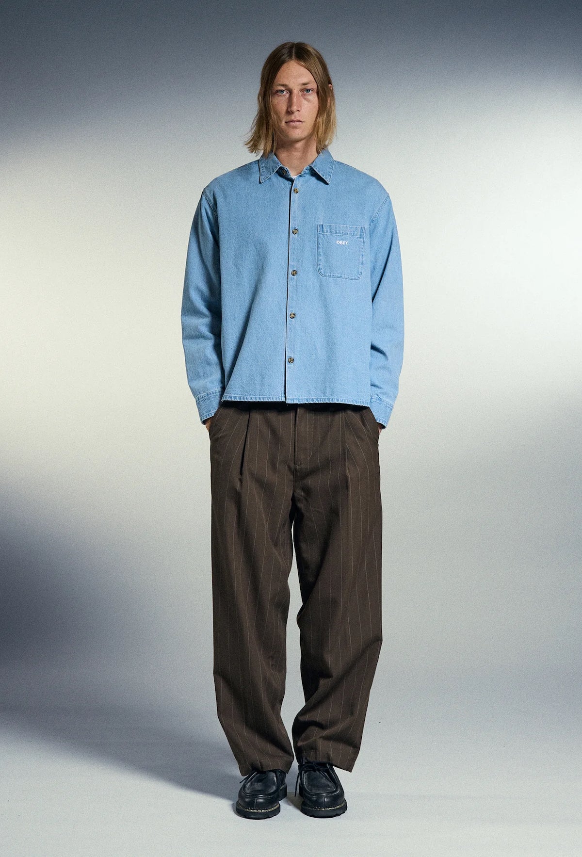 DEAN STRIPE PLEATED PANT - WREN MULTI