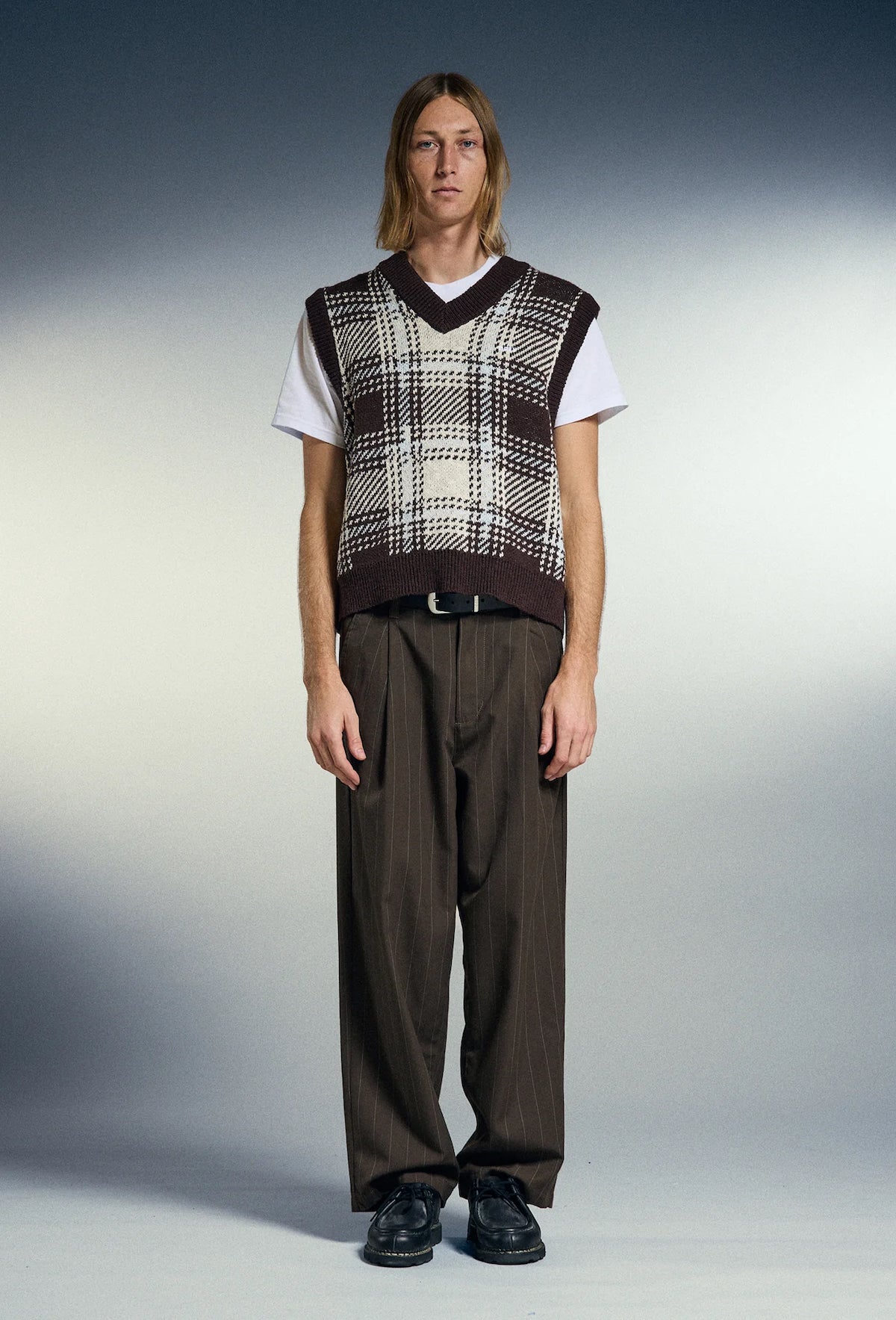 OBEY AVON PLAID VEST - VANILLA MULTI