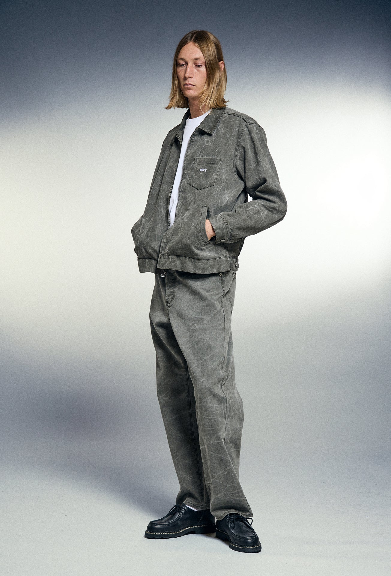 CLASSIC WRINKLE BAGGY DENIM - BLACK OLIVE WRINKLE WASH