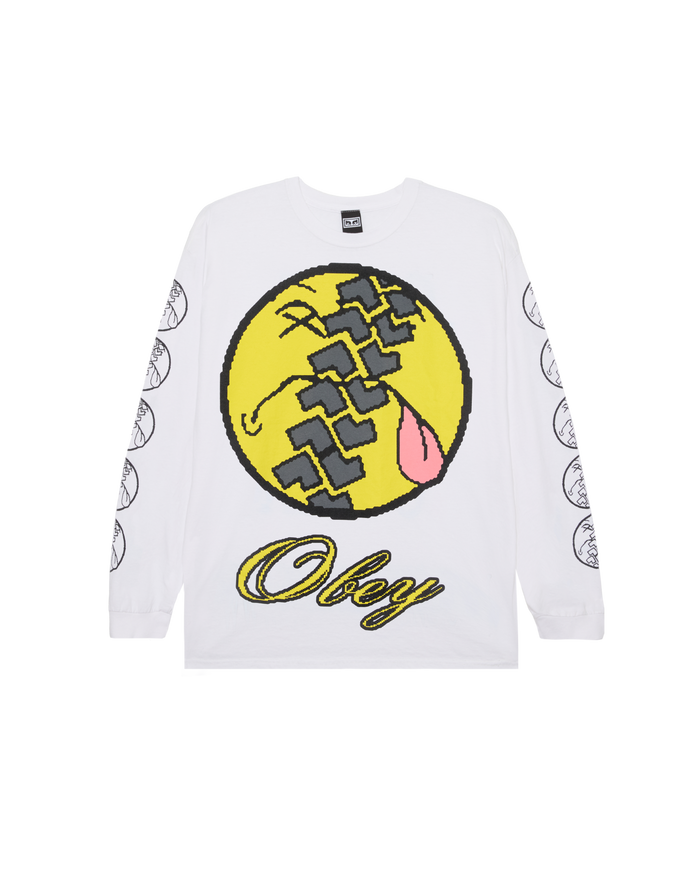 SMILE TIRE LS VINTAGE T-SHIRT - WHITE