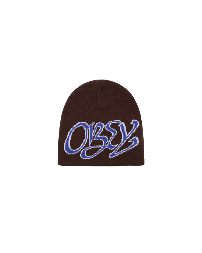 OBEY GETZ BEANIE - DARK BROWN