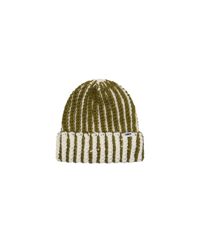 OBEY SCOUT CHUNKY BEANIE - MOSS GREEN MULTI