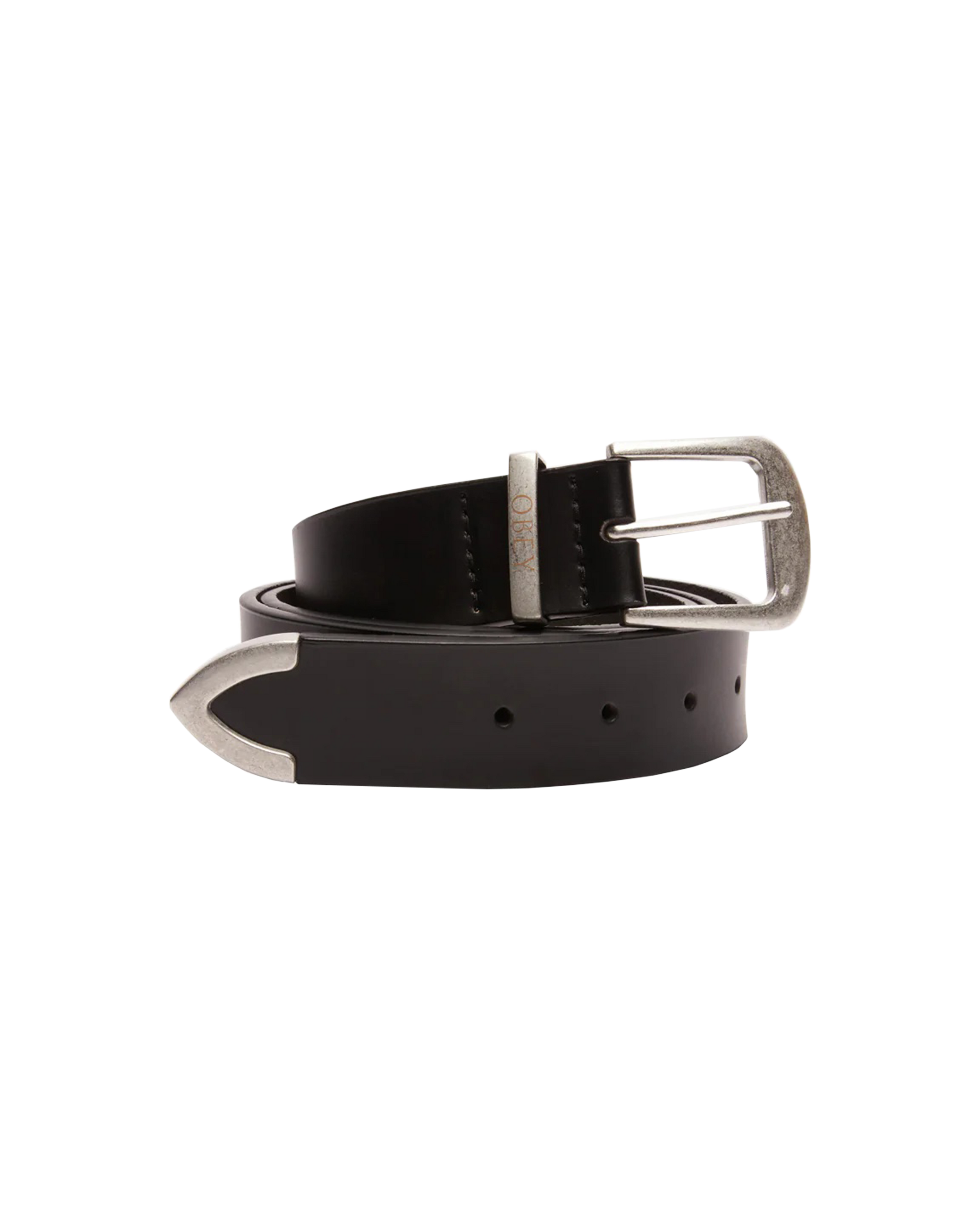 OBEY LEATHER BELT - BLACK