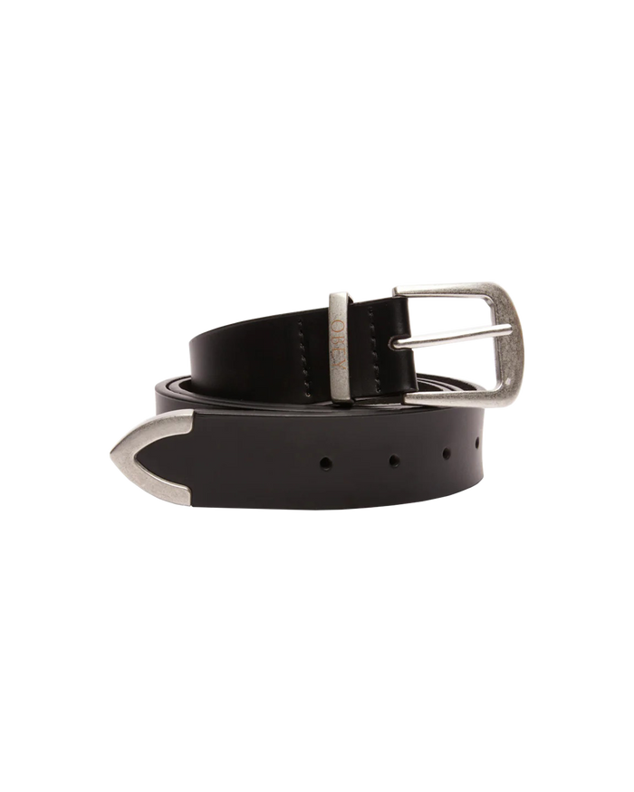 OBEY LEATHER BELT - BLACK