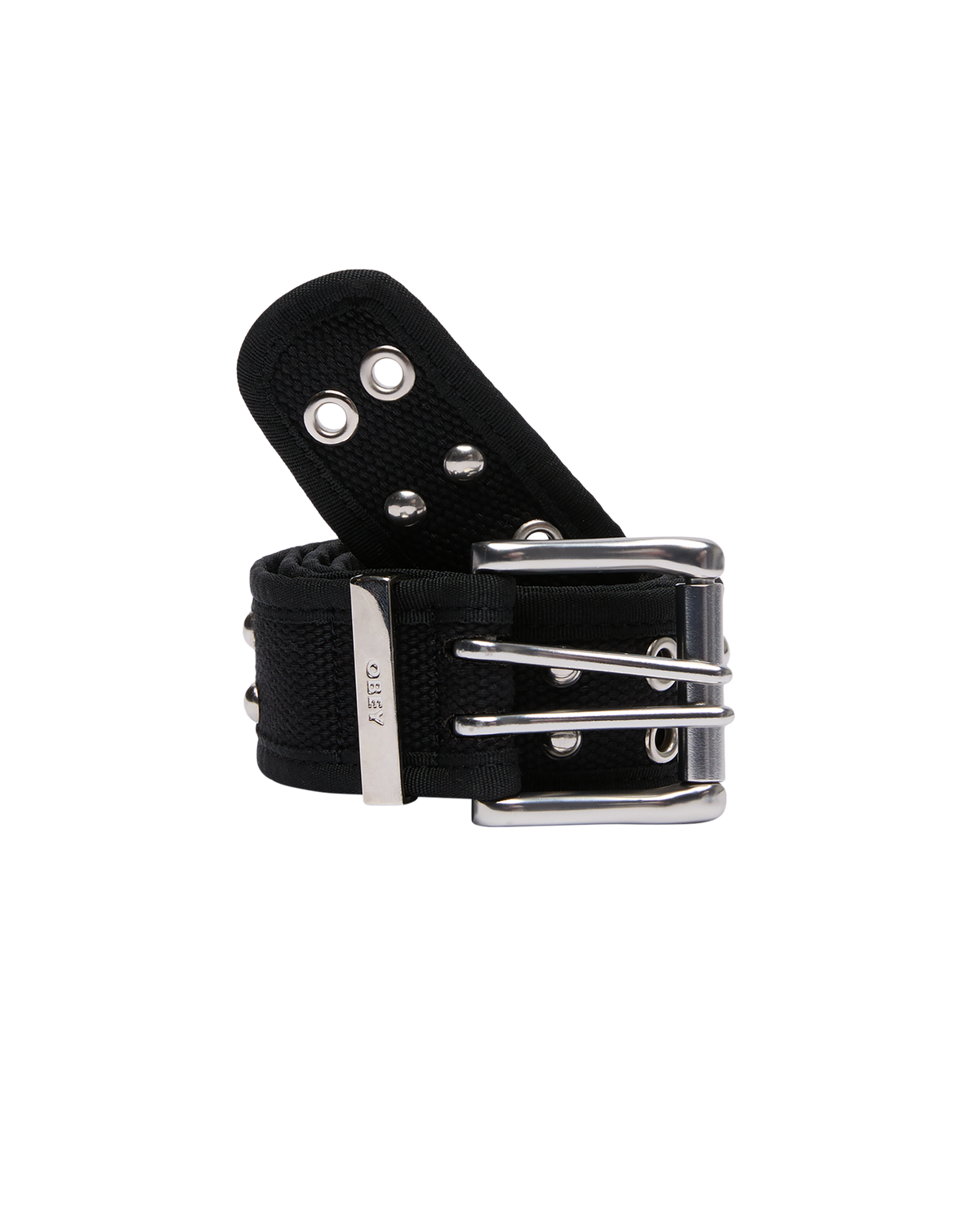 OBEY STUDDED WEB BELT - BLACK