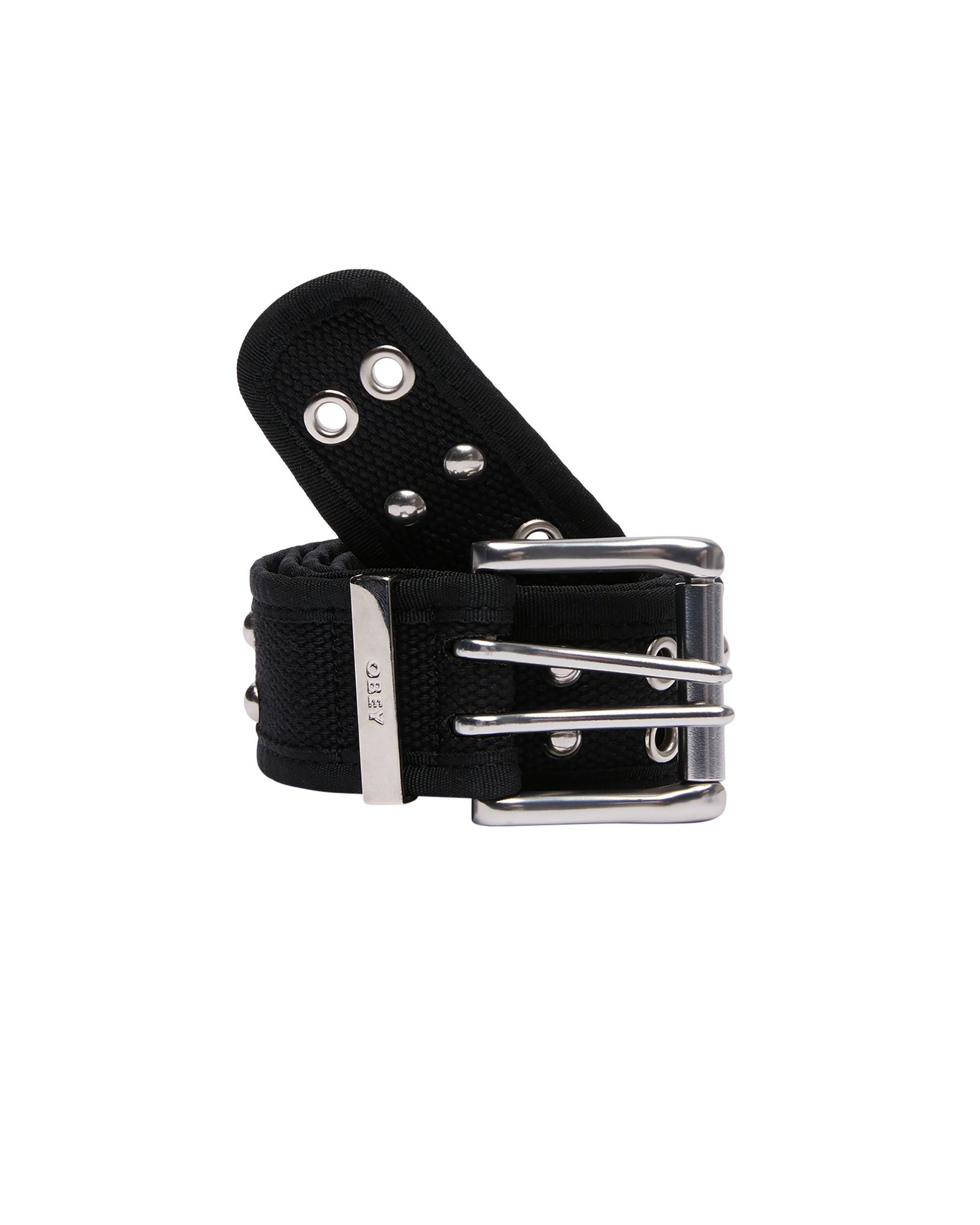 OBEY STUDDED WEB BELT - BLACK